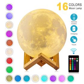 LED Night Lights Moon Lamp 3D Print Moonlight Timeable Dimmable Rechargeable Bedside Table Desk Lamp Children's Leds Night Light (size: 8cm)